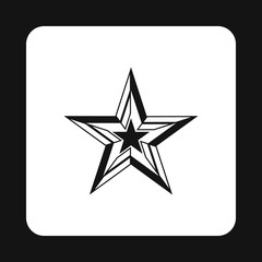 Five pointed star icon in simple style isolated on white background. Figure symbol