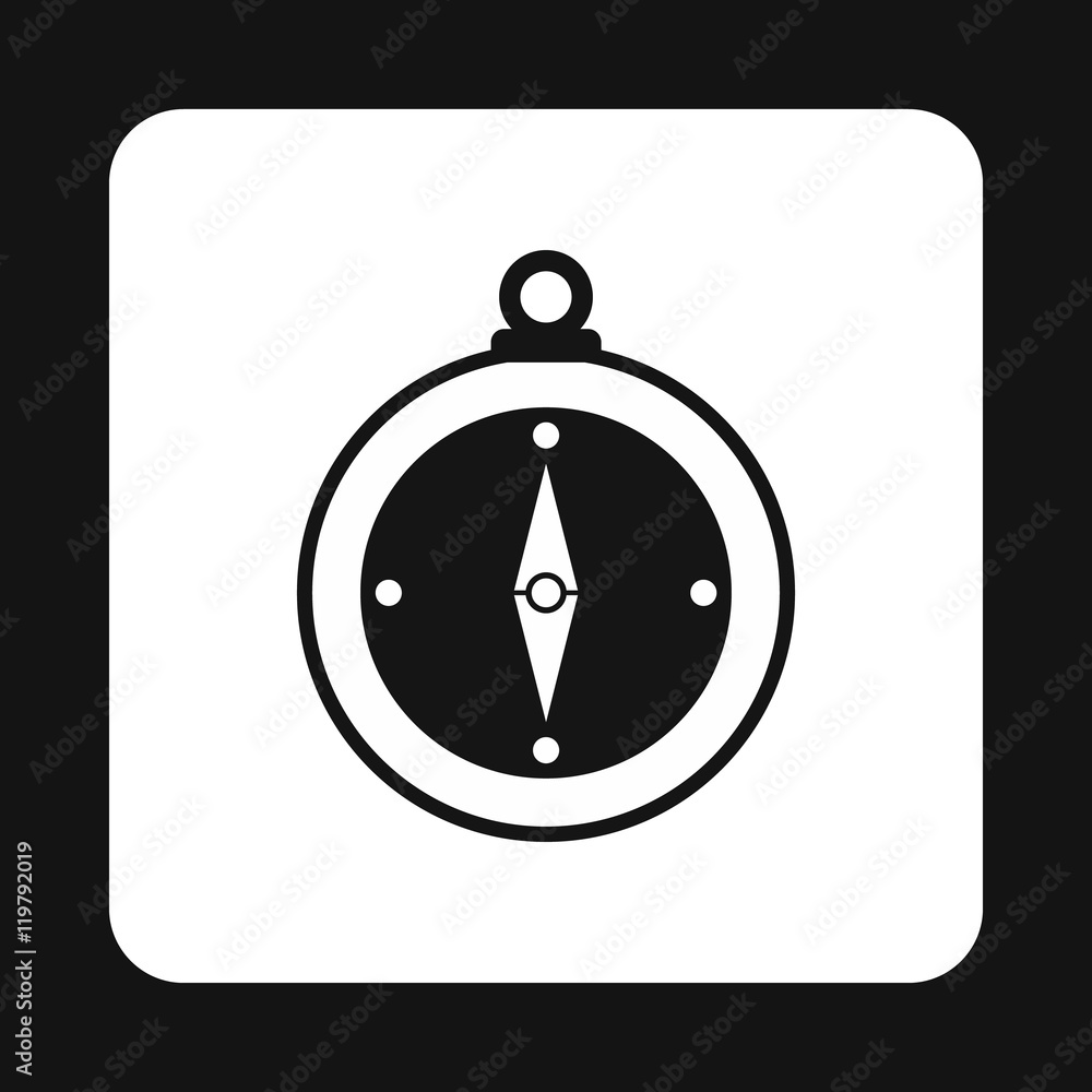 Aufkleber compass icon in simple style isolated on white background. navigation symbol