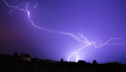 Fototapeta na wymiar storm sky with lgihting at night