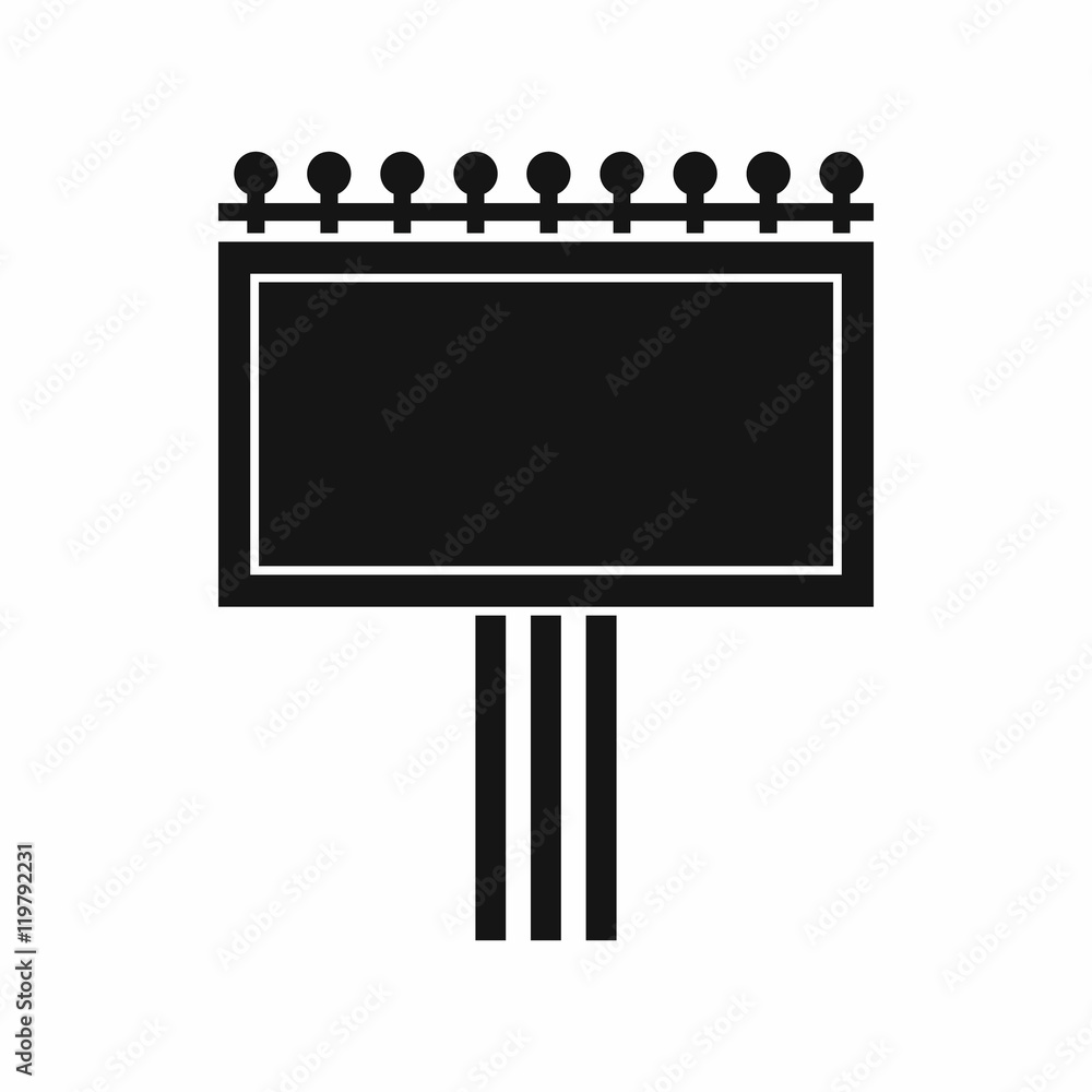 Poster board for statistics icon in simple style isolated on white background. information symbol