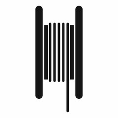 Electric cable in coil icon in simple style isolated on white background. Cable routing symbol