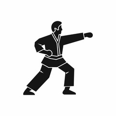 Obraz premium Aikido fighter icon in simple style isolated on white background. Martial arts symbol