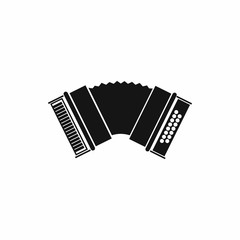 Accordion icon in simple style isolated on white background. Musical instruments symbol