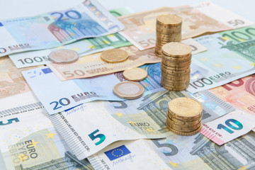 euro money stacks