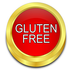 Gluten free Button - 3D illustration