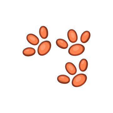 Animal paws icon in cartoon style on a white background