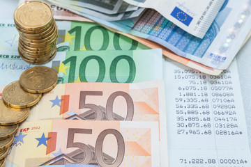 statement of account with the money EURO.