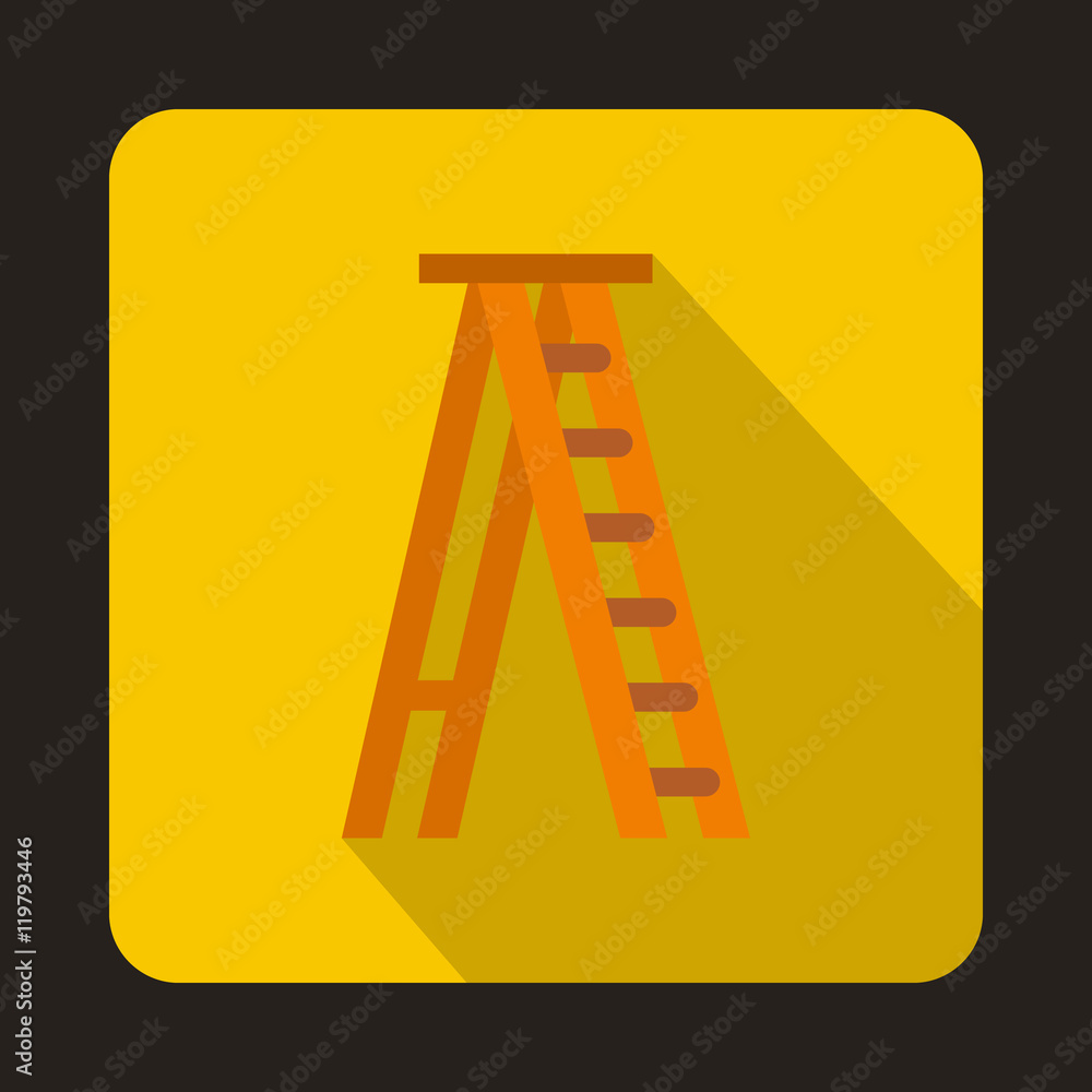 Poster ladder icon in flat style isolated with long shadow