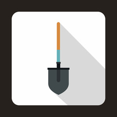 Shovel icon in flat style isolated with long shadow
