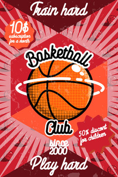 Color vintage basketball poster
