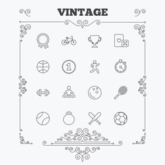 Winners and sport icon. Winner cup, medal award.