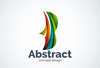Fototapeta na wymiar Abstract wave logo template, smooth motion concept