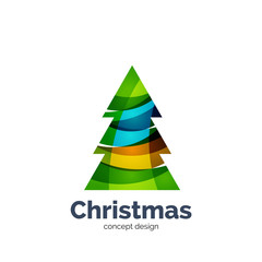 Vector abstract geometric Christmas tree icon