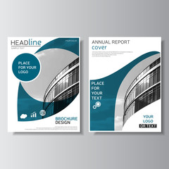 Blue annual report cover. Brochure design. Leaflet template. Flyer layout. Magazine cover, poster template. Vector illustration, eps 10 