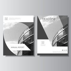 Gray annual report cover. Brochure design. Leaflet layout. Flyer layout. Magazine cover, poster template. Presentation template. Vector illustration, eps 10