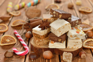 Various Christmas nougat