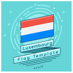 Luxembourg Flag  : Flag Icon With Festive Background : Vector Illustration