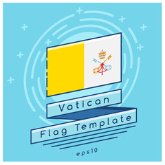 Vatican Flag  : Flag Icon With Festive Background : Vector Illustration