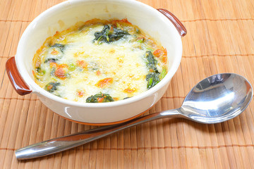 Baked spinach and cheese
