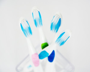 toothbrush on white background (selective focus)