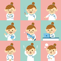 看護師の女性　いろいろ