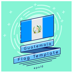 Guatemala Flag  : Flag Icon With Festive Background : Vector Illustration