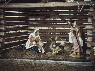 nativity scene jesus christ mary and josef