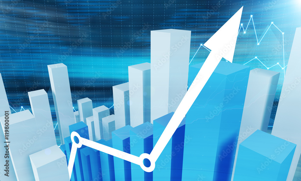 Poster bar chart and arrow