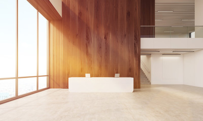 Sunlit reception counter