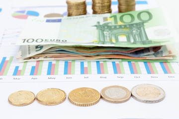 Financial and business chart and graphs