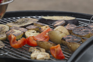 Potatoes. Zucchini. Pepper. Mushrooms. Grill.