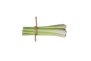 bundle of lemon grass isolated on white