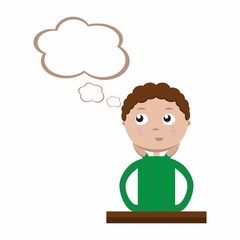 Cartoon dreaming boy, clip art vector