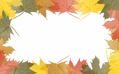 Naklejka na ściany i meble Wallpaper maple leaves in autumn, vector