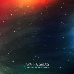 space with stars and colorful lights