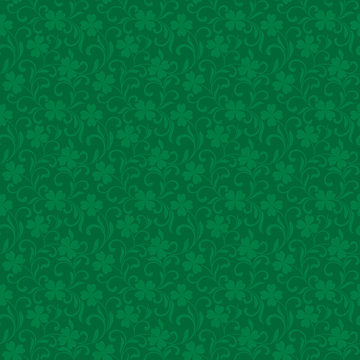 Seamless Vector Pattern With Clover For St.Patrick Day