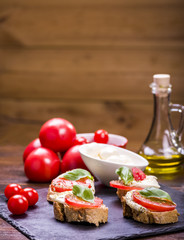 mozzarella cheese and tomatoes