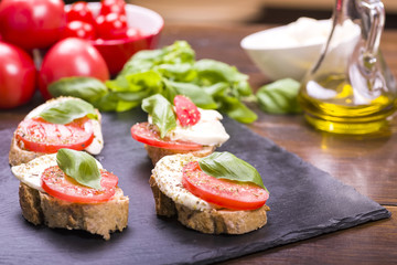 mozzarella cheese and tomatoes