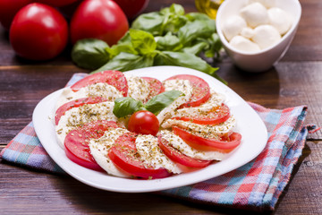 mozzarella cheese and tomatoes