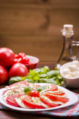 Fototapeta na wymiar mozzarella cheese and tomatoes