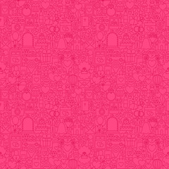 Pink Line Wedding Seamless Pattern