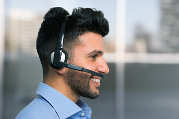 Man using an headset