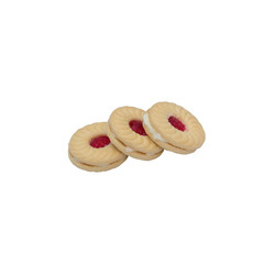 cookies with strawberry jam isolated on white