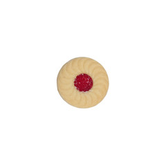 cookies with strawberry jam isolated on white