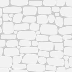 Seamless pattern with white stones. Wall of bricks