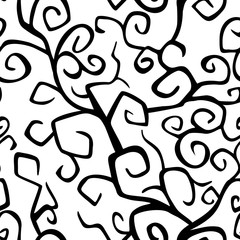 Seamless texture of the branches on the white background