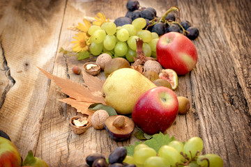 Eating healthy organic seosanal fruits - autumn fruit