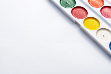 gouache of paint on white background