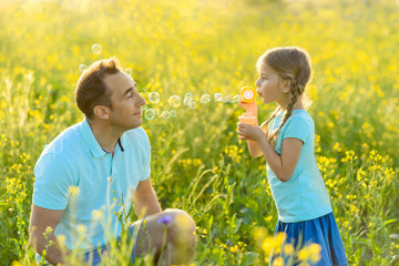 Father and daughter spending time together outdoors