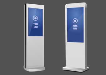 Promotional Interactive Information Touch Screen Display. Mock Up Template.